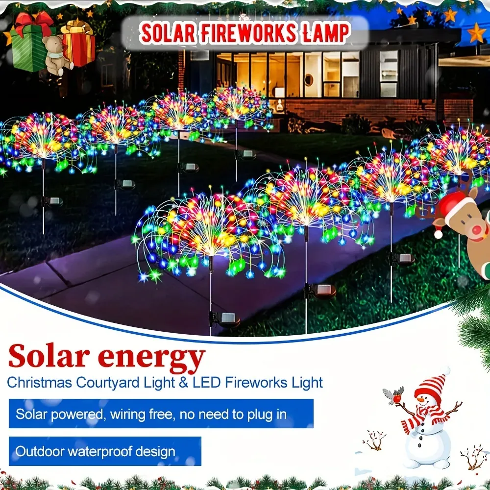 Waterproof Solar Garden Fireworks Lamp