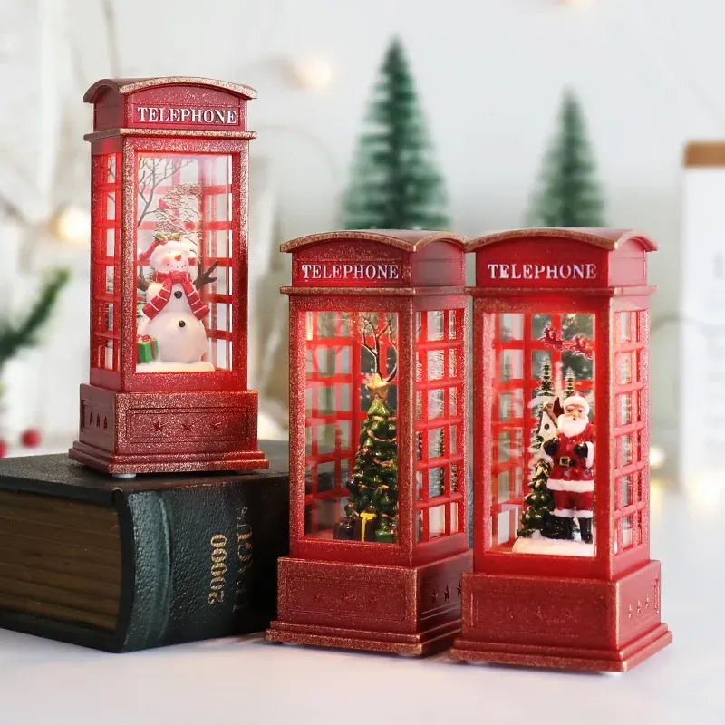 Christma Lantern Telephone Booth creating a cozy ambiance